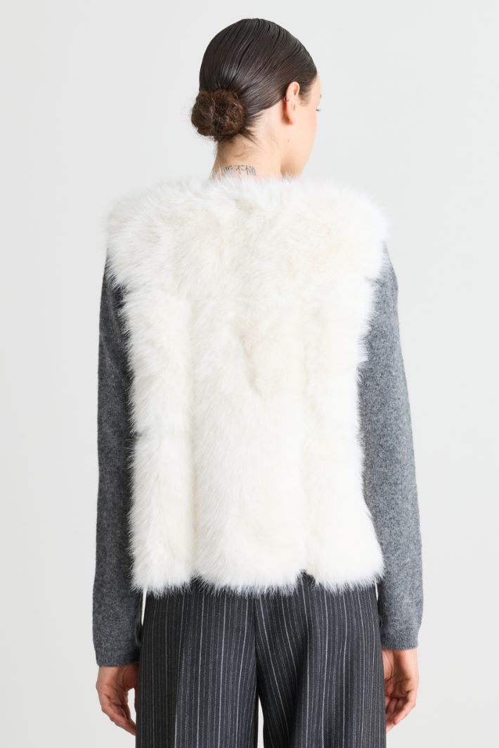 Gilet in tessuto morbido e caldo - BIANCO - Intrend - 2