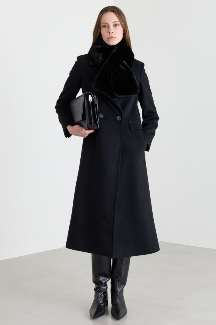 Cosy Rectangular Scarf - BLACK - Intrend