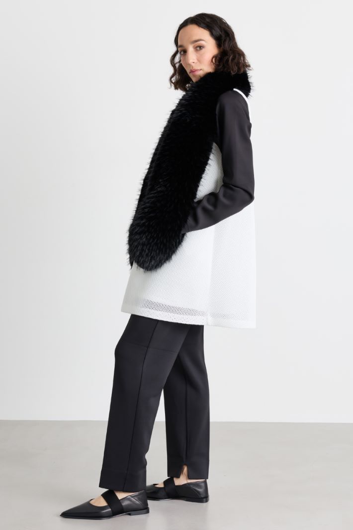 A-line technical mesh dress - WHITE - Intrend