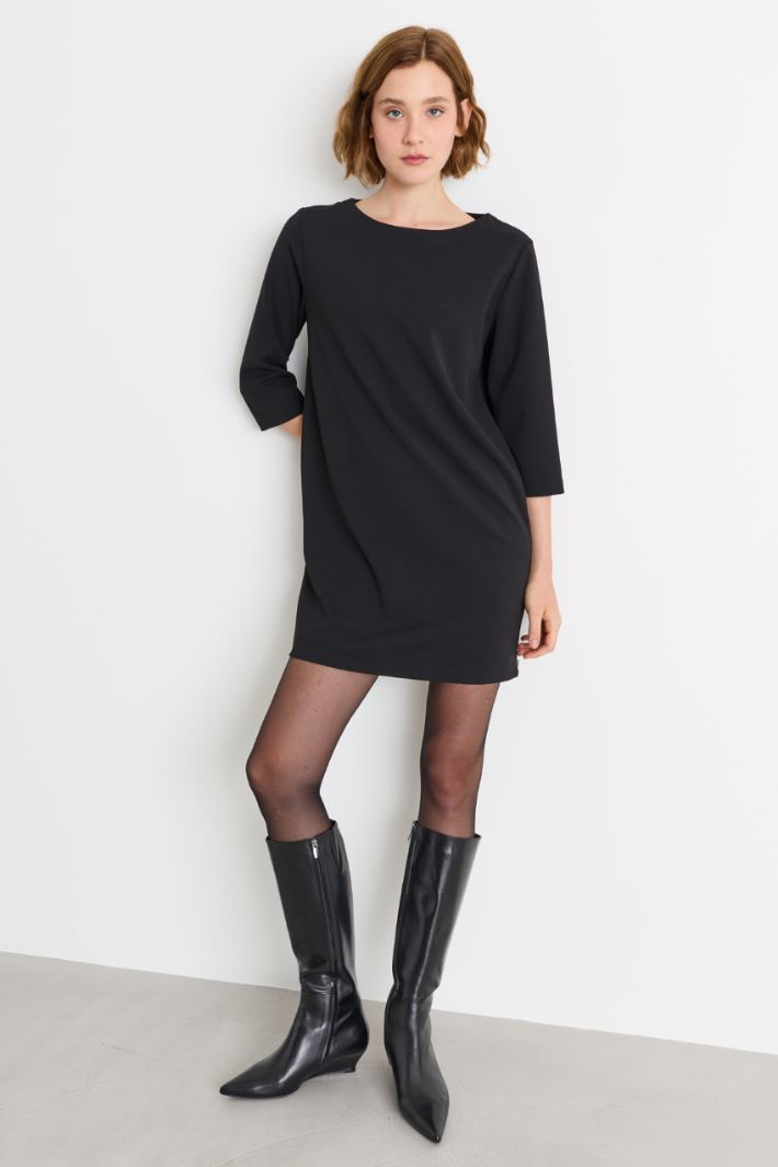 Tunic dress in jersey crepe - BLACK - Intrend - 2