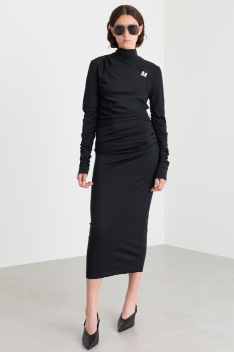 Jersey dress with ruched detailing - Intrend