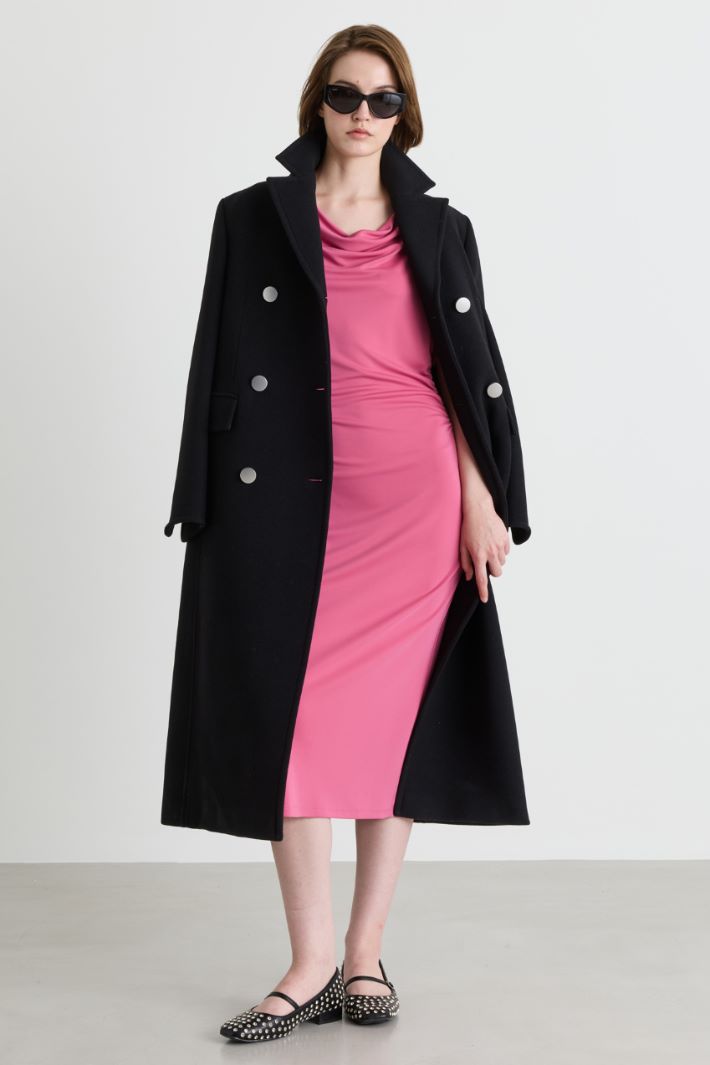 Fitted cowl-neck dress - PINK - Intrend