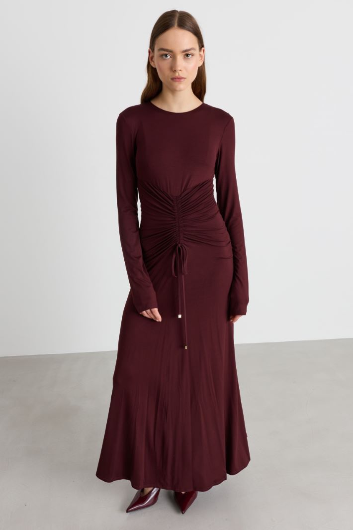 Ruched fitted dress - BORDEAUX - Intrend - 2