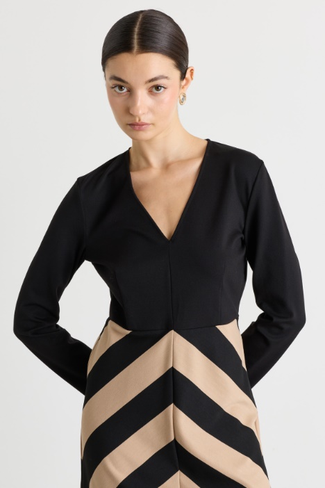 Abito fit and flare in jersey
