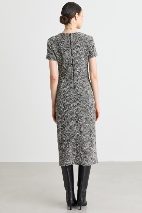 Abito midi in jersey bouclé
