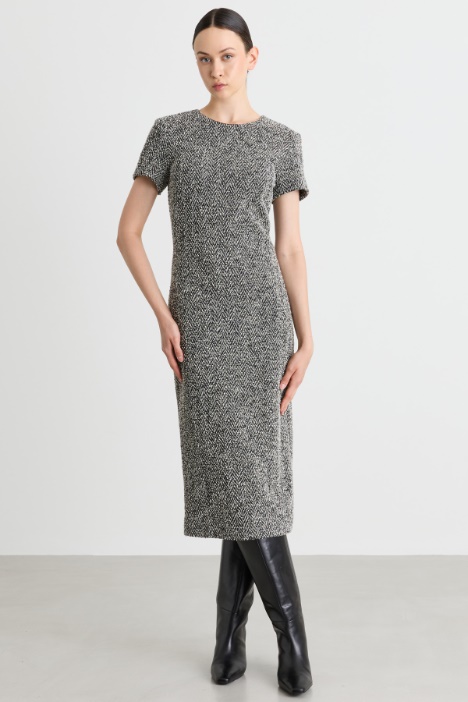 Abito midi in jersey bouclé