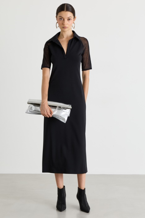 Jersey dress with sheer inserts - Intrend