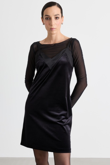 Slip dress in jersey velluto