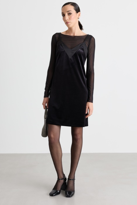 Velvet Jersey Slip Dress - Intrend