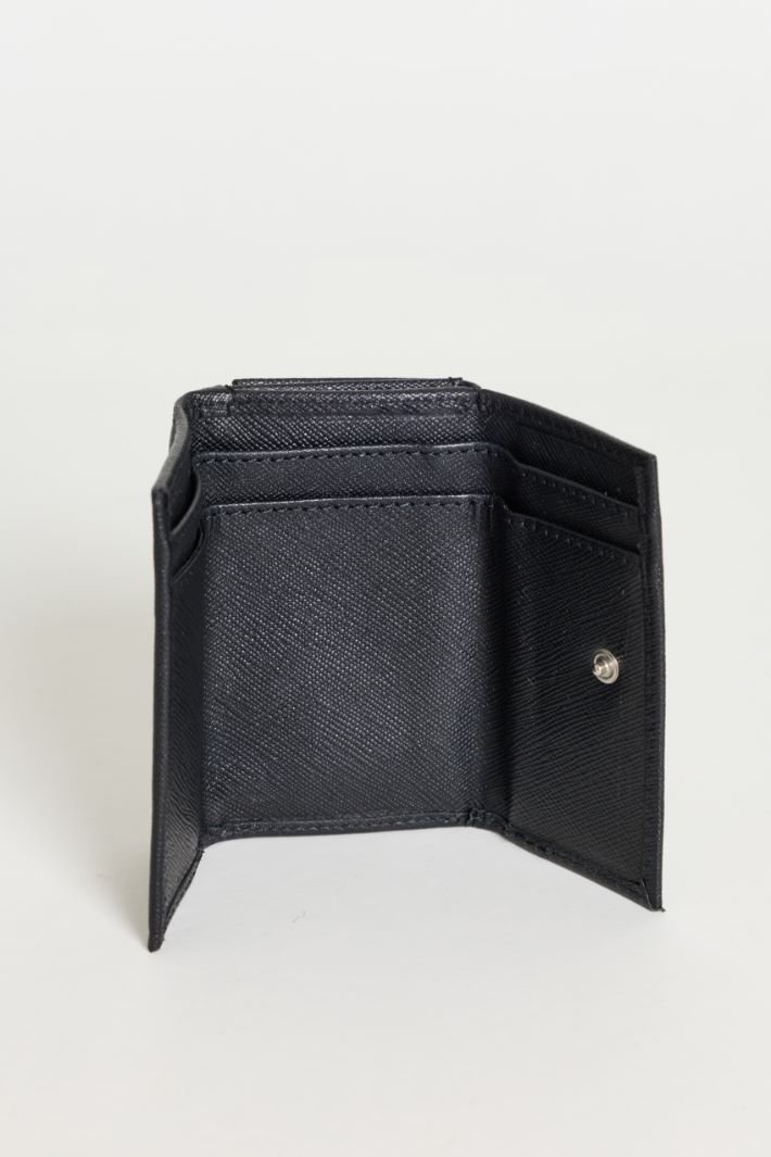 Cartera de cuero con trama cruzada - NEGRO - Intrend - 2
