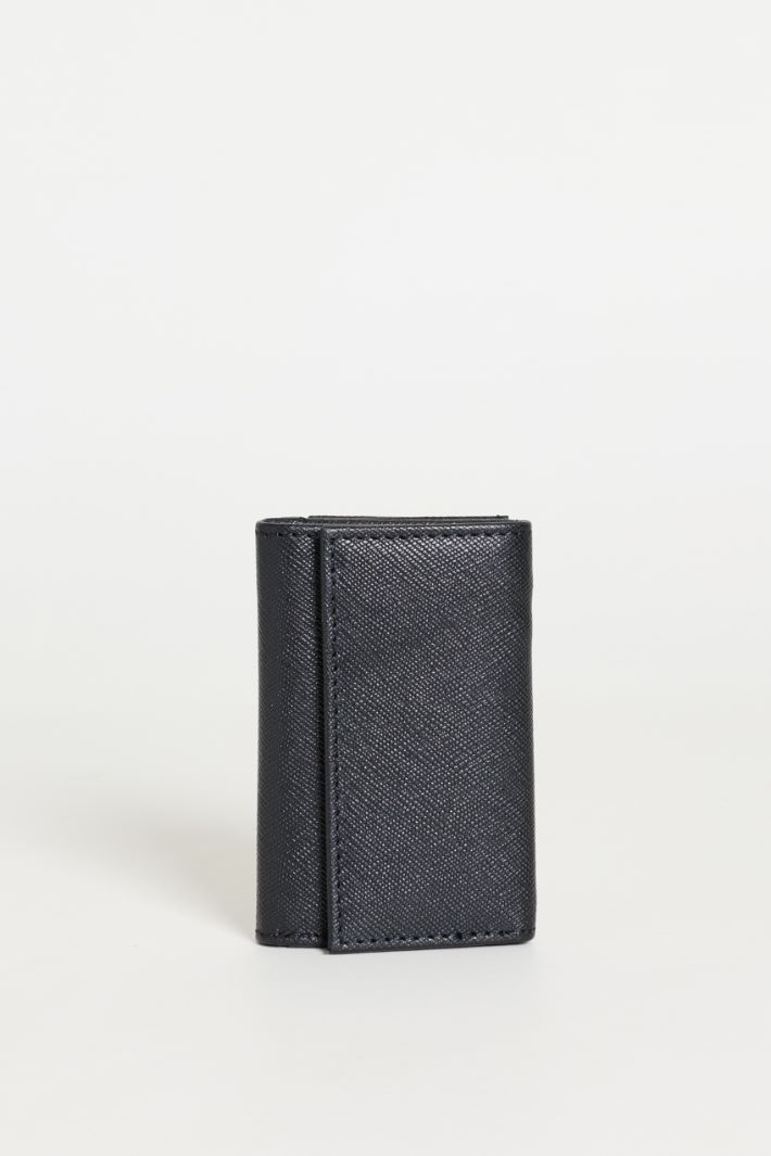 Cartera de cuero con trama cruzada - NEGRO - Intrend
