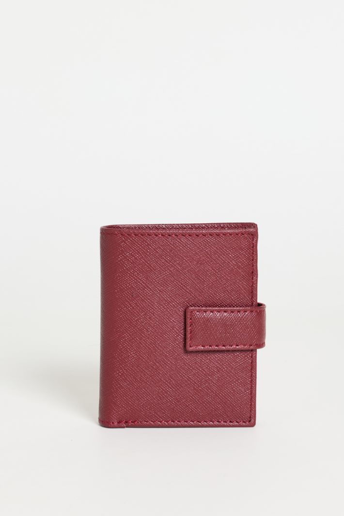 Cross-grain Leather Wallet - RED - Intrend