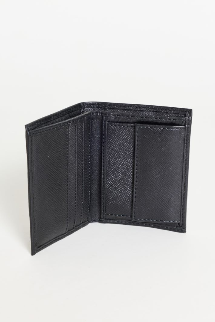 Cross-grain Leather Wallet - BLACK - Intrend - 2