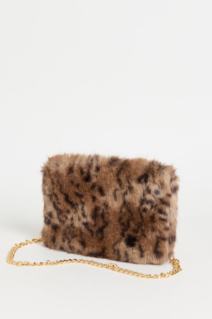 Cosy Printed Fabric Clutch - CAMEL - Intrend - 2