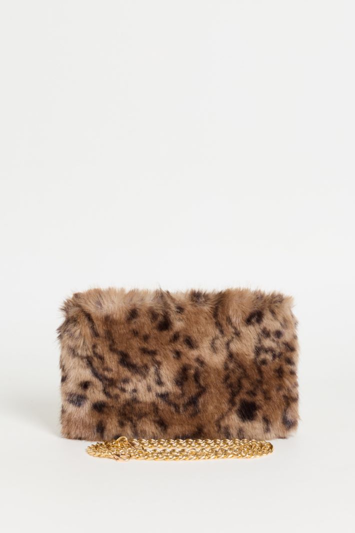 Cosy Printed Fabric Clutch - CAMEL - Intrend - 3