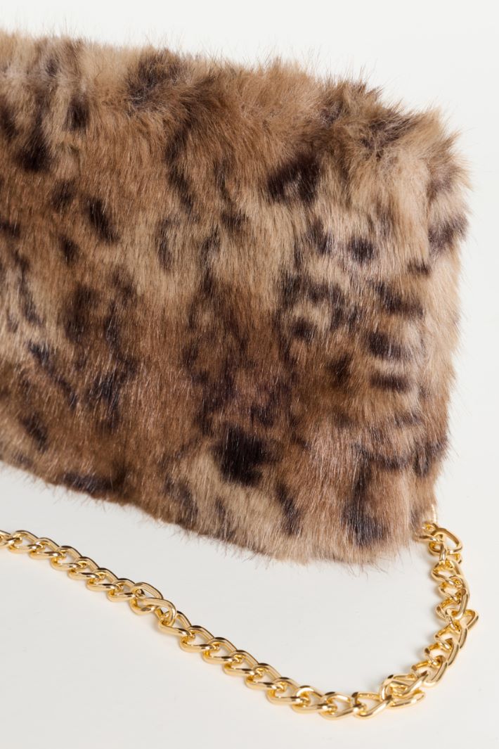 Cosy Printed Fabric Clutch - CAMEL - Intrend - 4