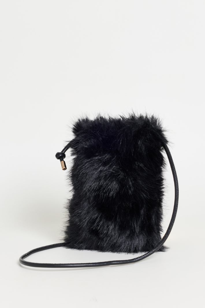 Soft and Cosy Fabric Bag - BLACK - Intrend - 2