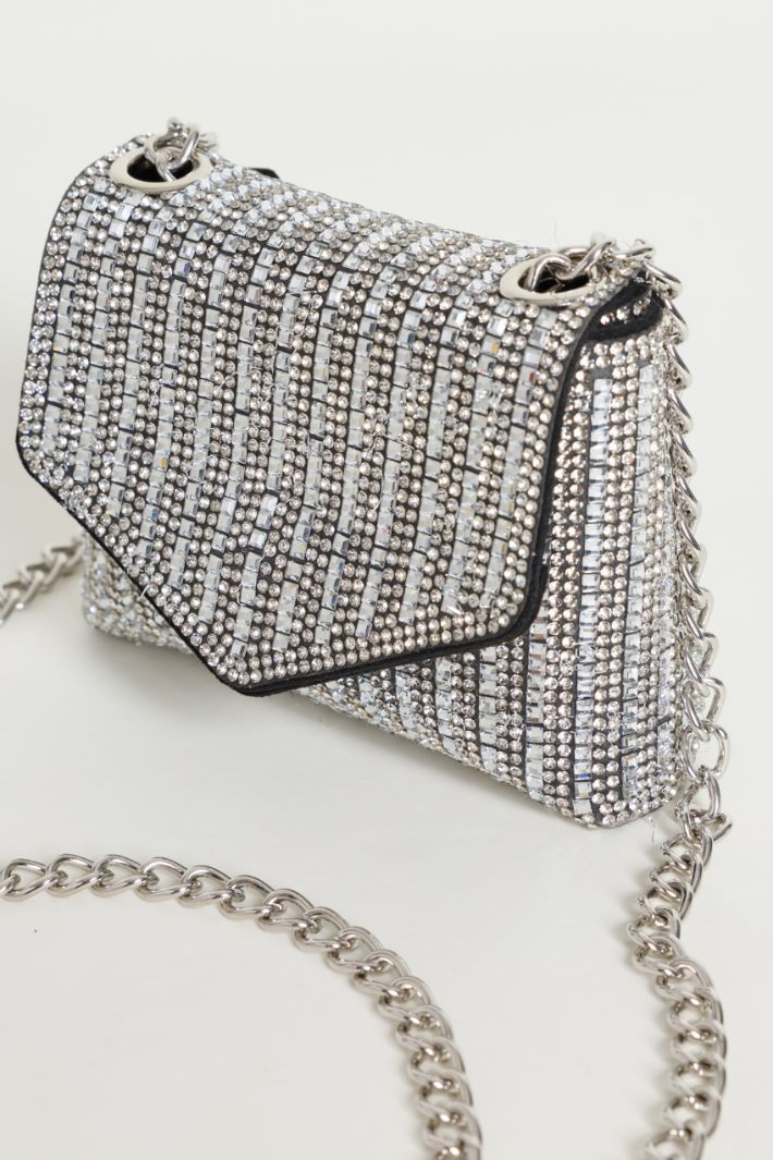 Rhinestone Bag - SILVER - Intrend - 4