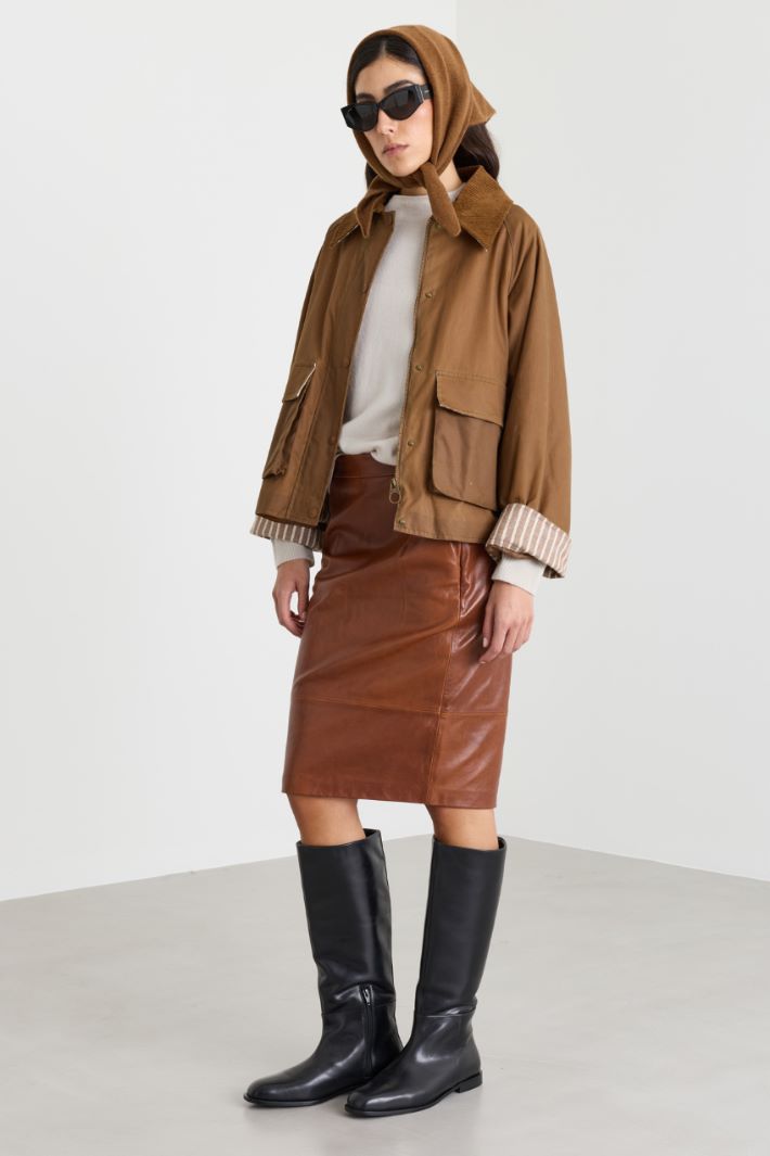 Wool and cashmere triangle scarf - CAMEL - Intrend - 2