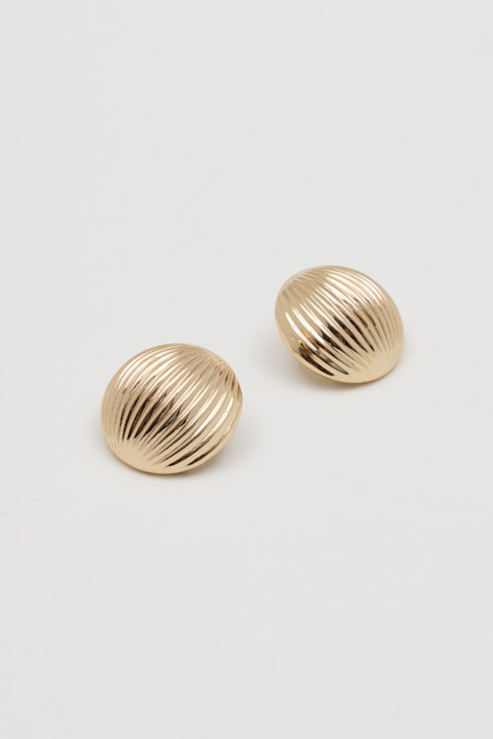 Ribbed hoop earrings - GOLD - Intrend - 2