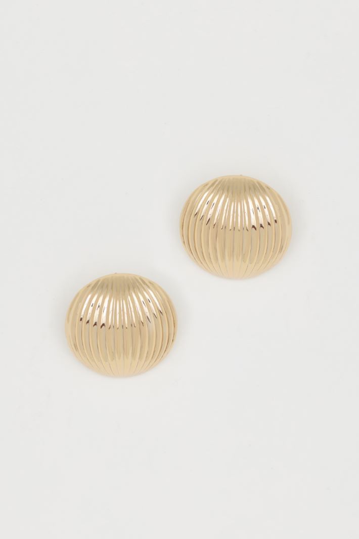 Ribbed hoop earrings - GOLD - Intrend