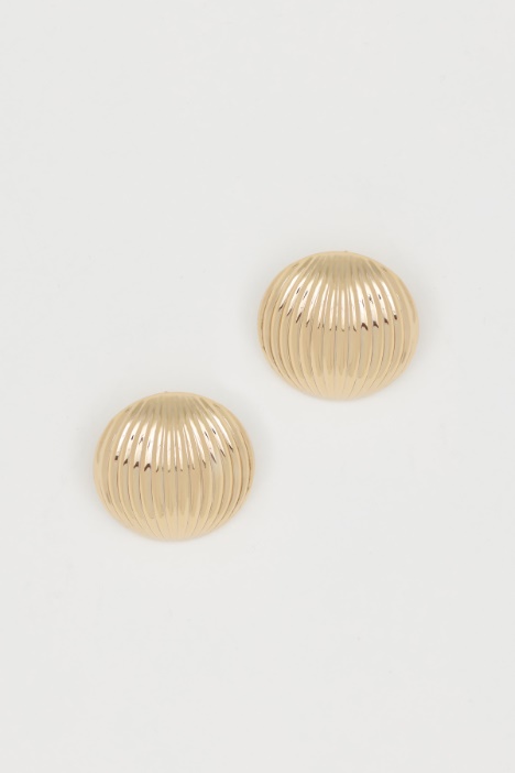 Ribbed hoop earrings - Intrend