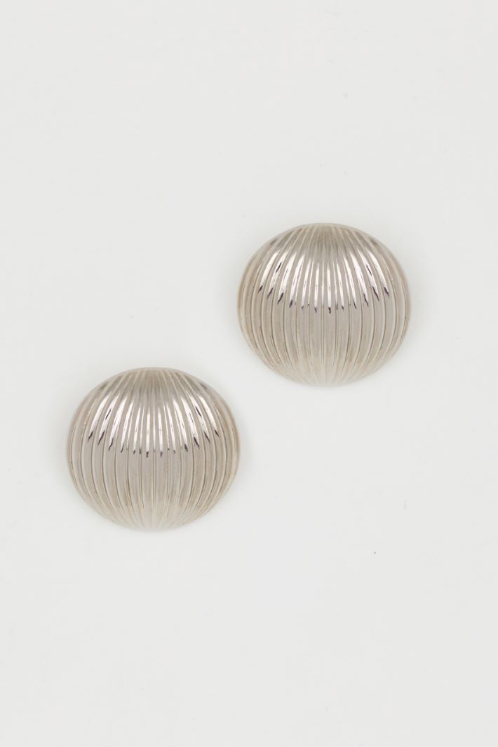 Ribbed hoop earrings - SILVER - Intrend - 2