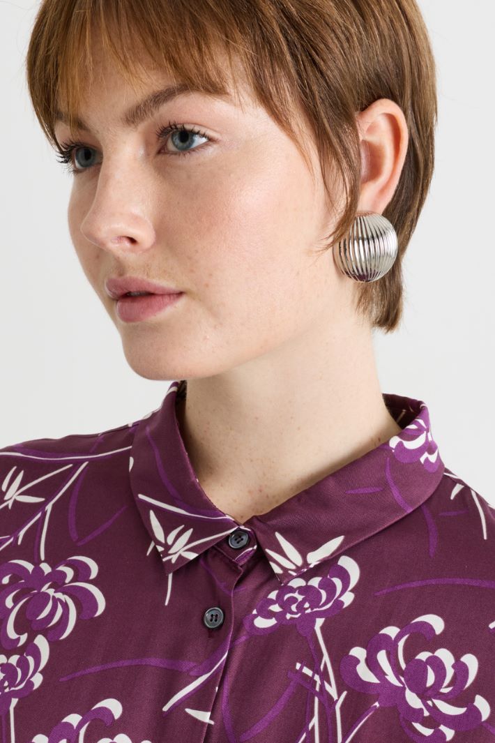 Ribbed hoop earrings - SILVER - Intrend - 3