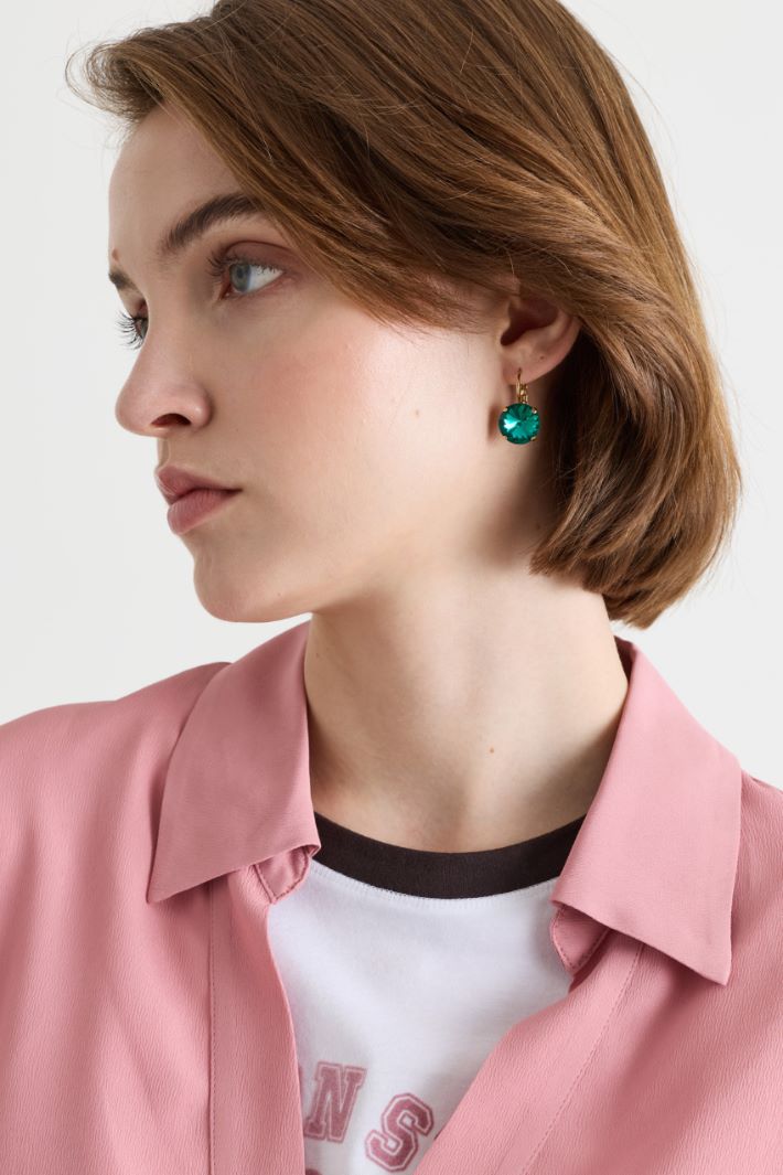 Crystal earrings - GREEN - Intrend - 3