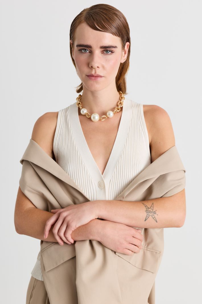 Chocker con boules - BIANCO - Intrend - 3