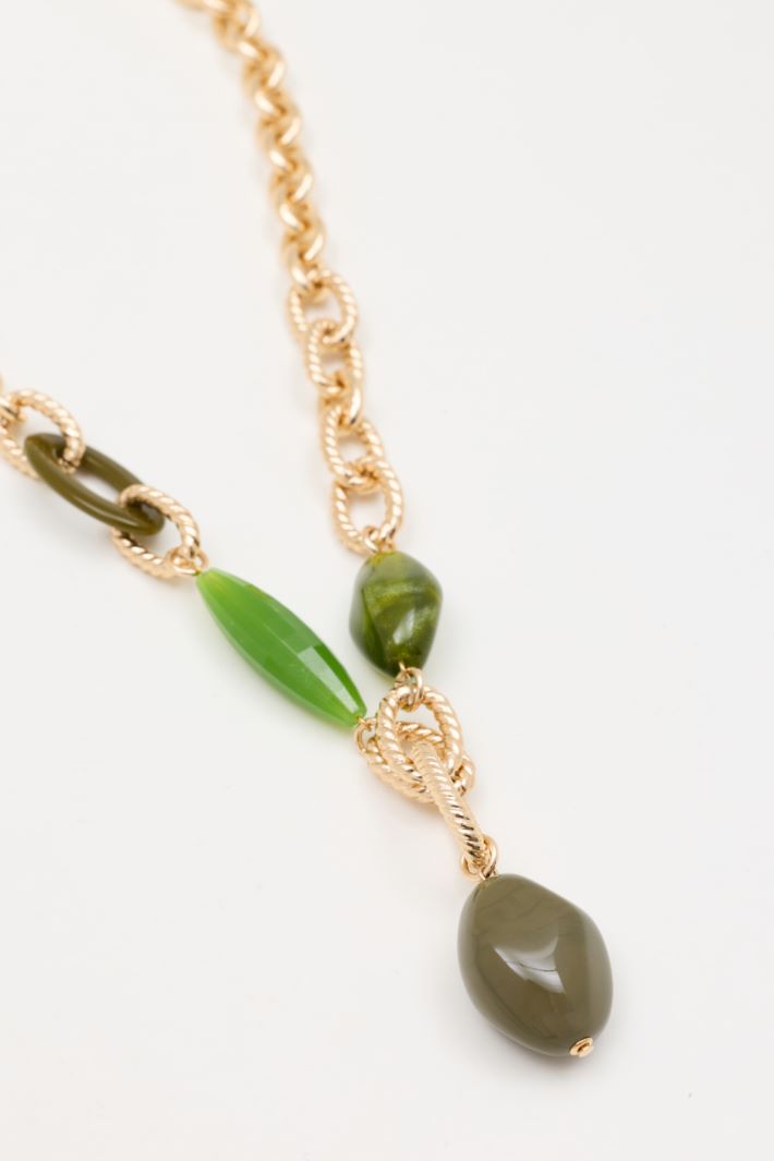 Collier orné de pierres - VERT - Intrend - 2