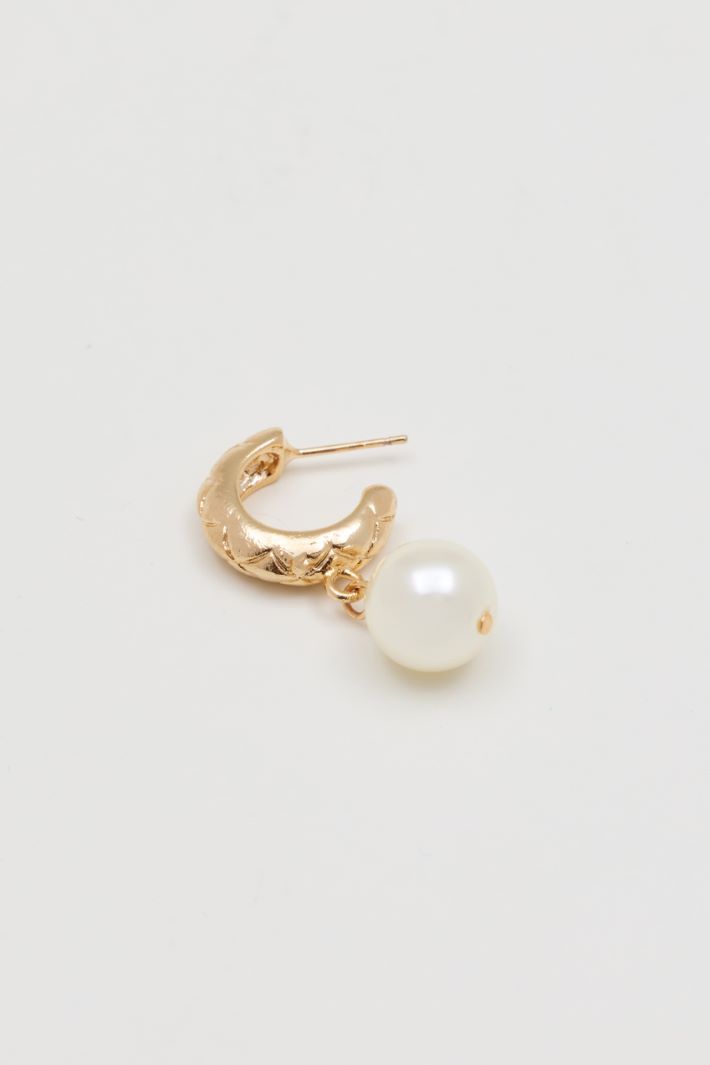 Crescent Drop Earrings - GOLD WHITE - Intrend - 2
