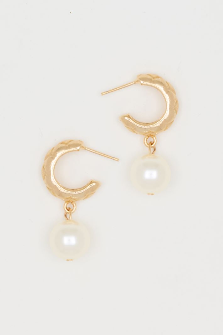 Crescent Drop Earrings - GOLD WHITE - Intrend