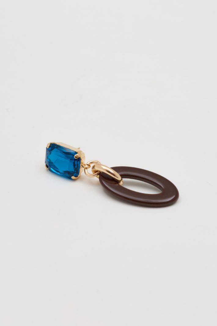 Crystal charm earrings - BLUE - Intrend - 2