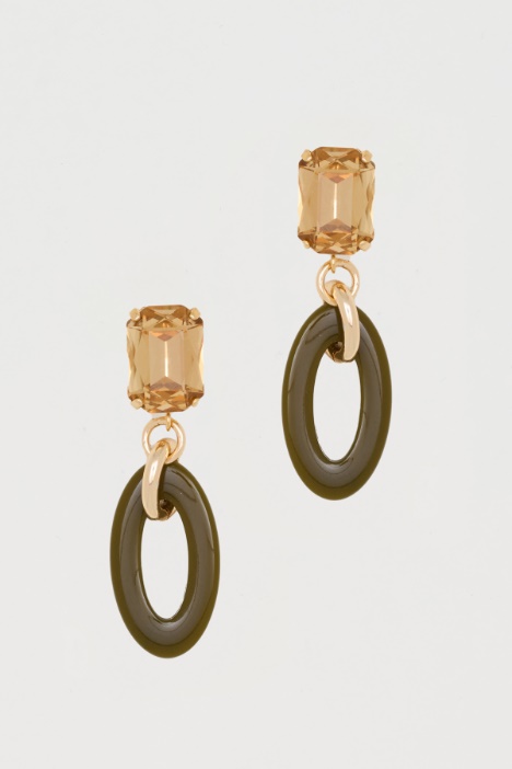 Boucles d'oreilles à cristal et pendentif - Intrend