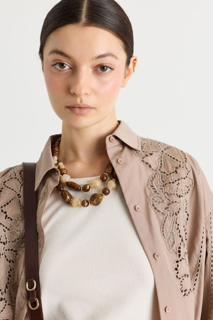 Collana a doppio filo - MARRONE - Intrend - 3