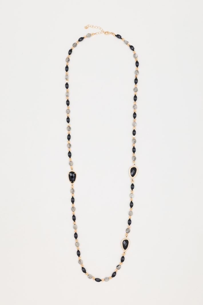 Collana con castoni - NERO - Intrend