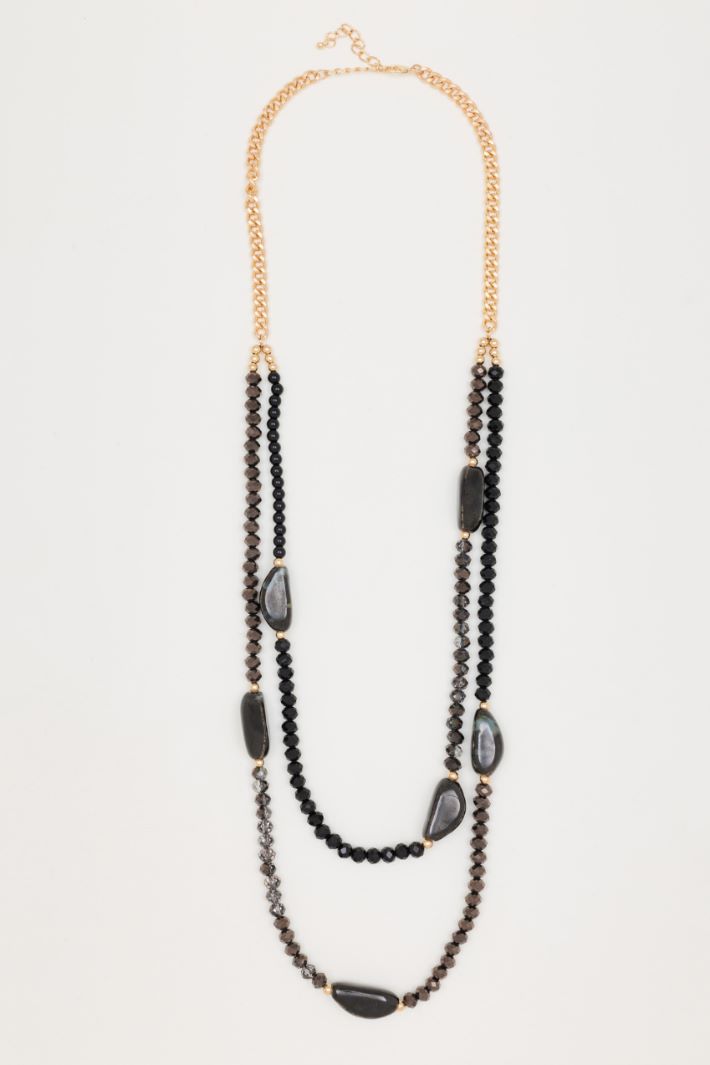 Collana con pietre - NERO - Intrend