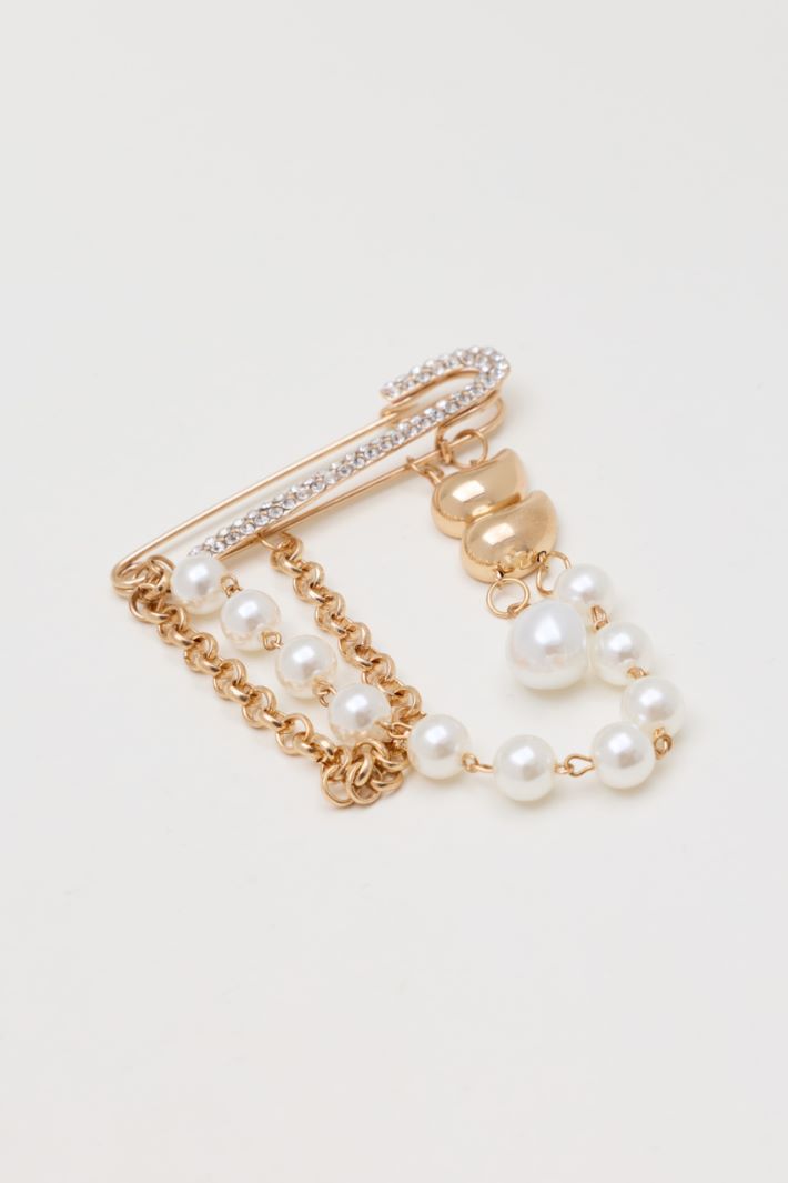 Spilla con micro-strass - BIANCO - Intrend - 2