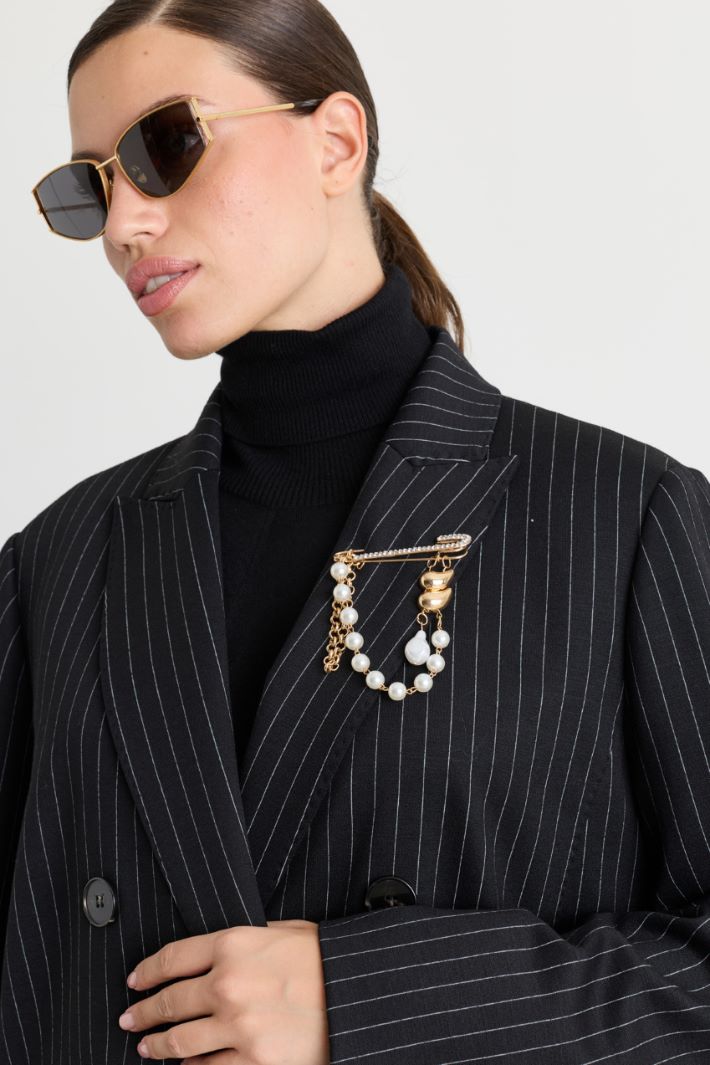 Spilla con micro-strass - BIANCO - Intrend - 3