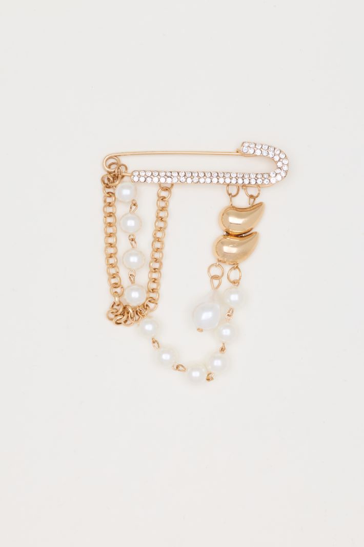Spilla con micro-strass - BIANCO - Intrend