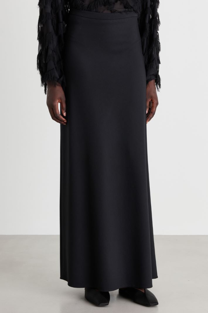 Compact jersey maxi skirt - BLACK - Intrend - 2