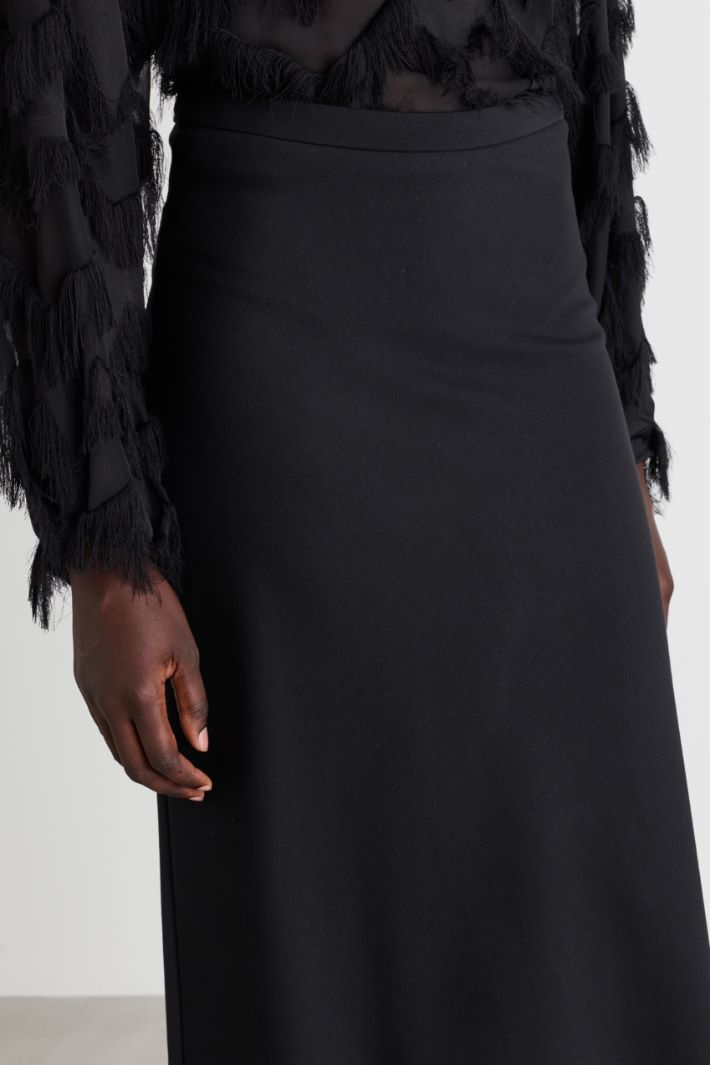 Compact jersey maxi skirt - BLACK - Intrend - 3