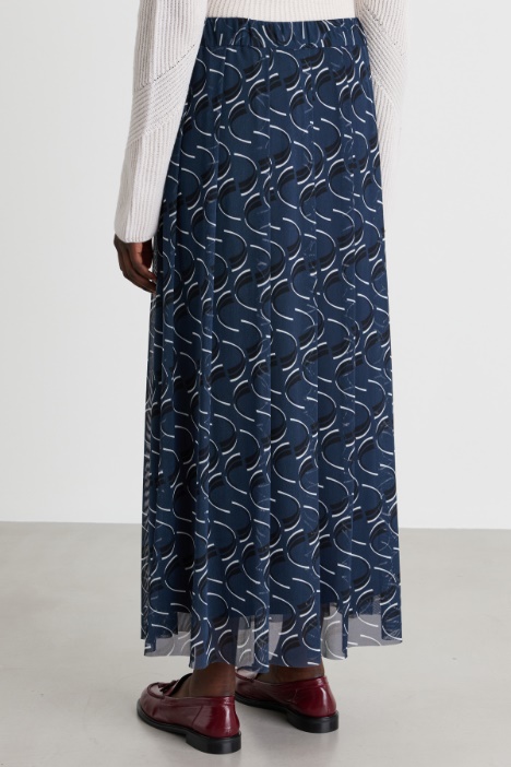 Gonna midi in jersey tulle