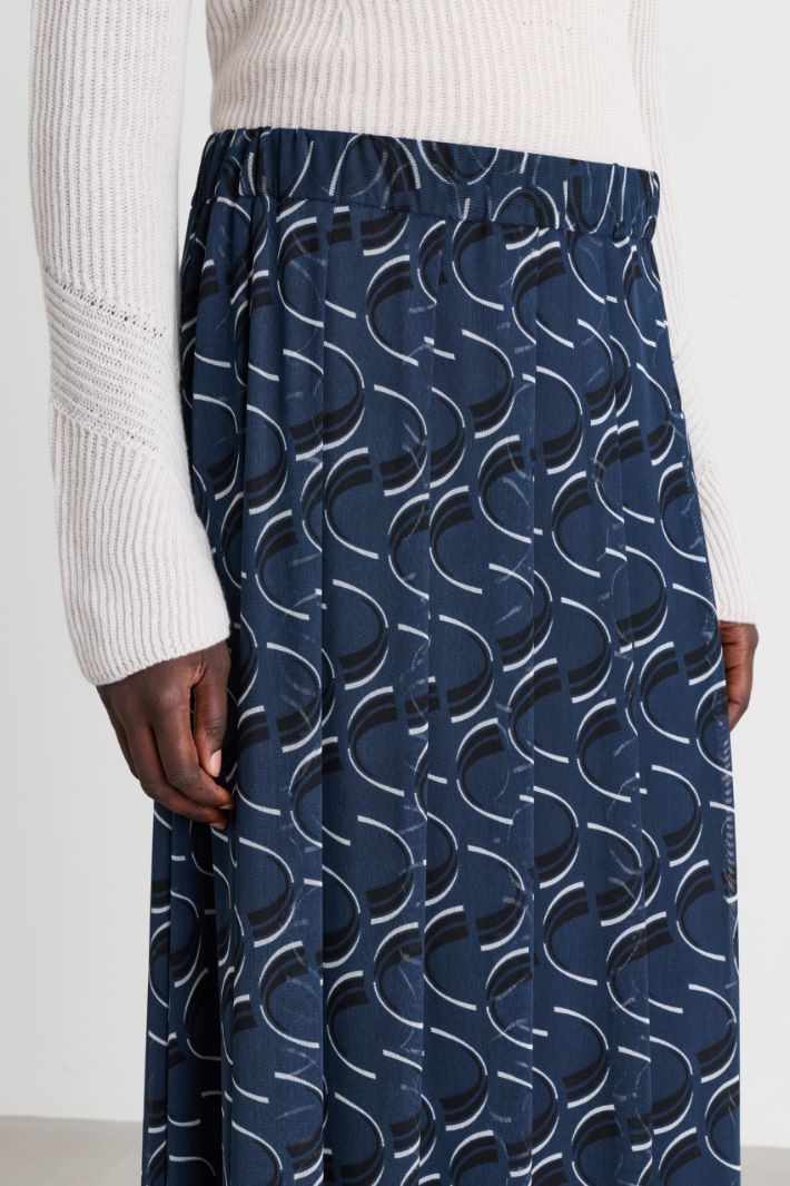 Jersey tulle midi skirt - BLUE - Intrend - 3