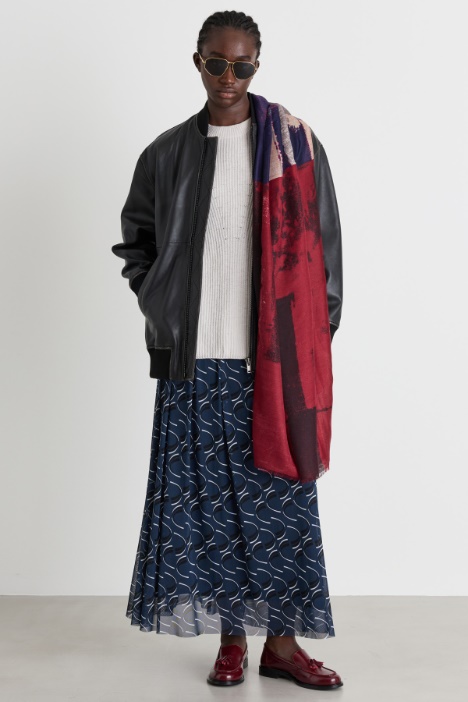 Jersey tulle midi skirt - Intrend