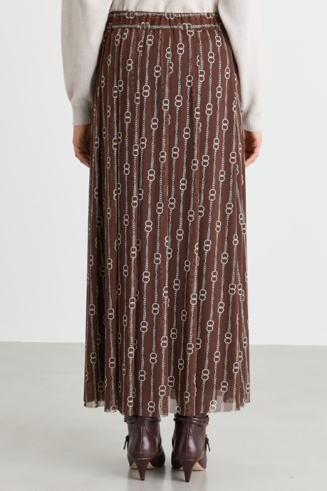 Gonna midi in jersey tulle