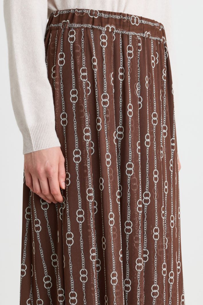 Jersey tulle midi skirt - BROWN - Intrend - 3