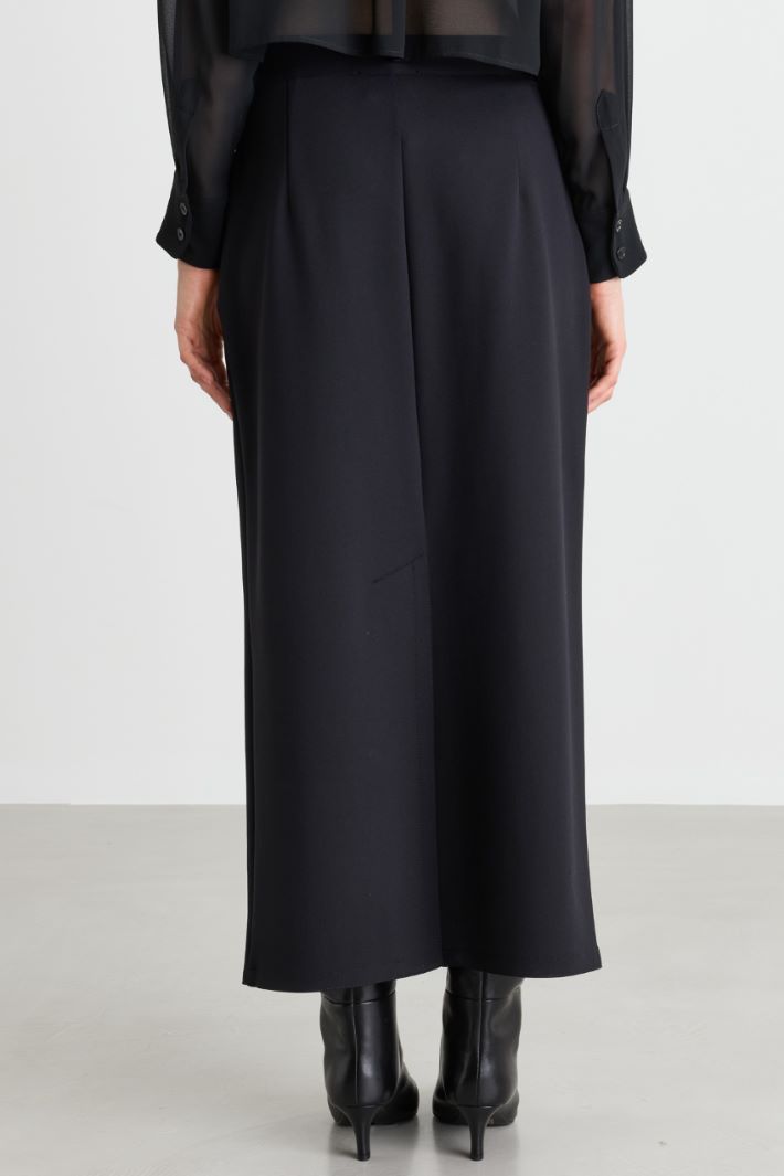 Technical jersey pencil skirt - BLACK - Intrend - 4