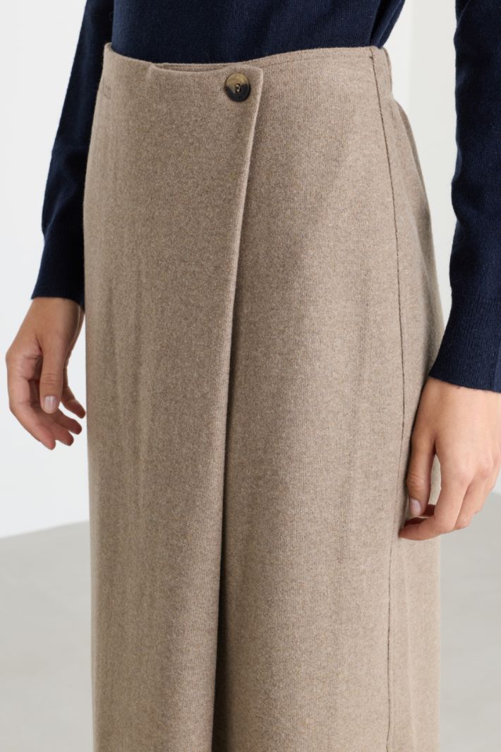 Flannel skirt - BEIGE - Intrend - 3